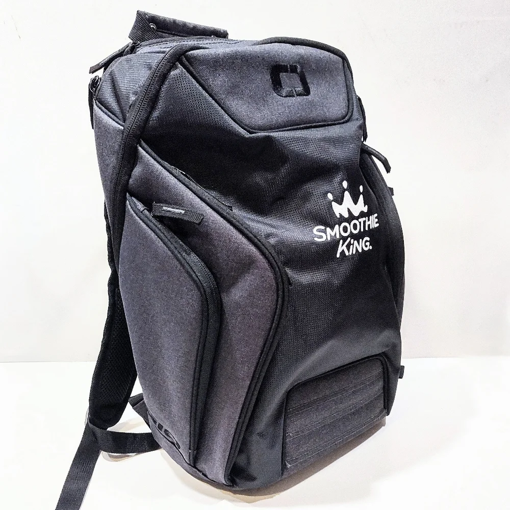 OGIO Hatch Laptop Backpack Black Gray Embroidered Smoothie King Logo NWOT 91001